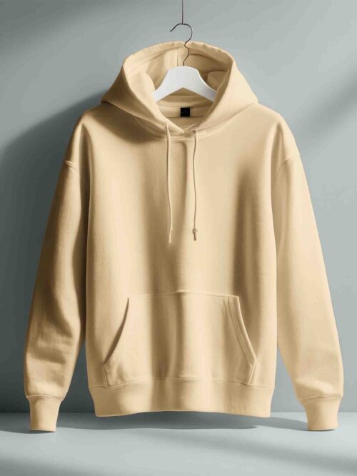 Soft skin tone hoodie with a relaxed fit, perfect for casual wear.